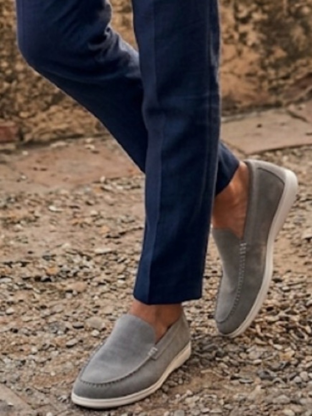 Tailored High-Rise Trousers in Light Gray